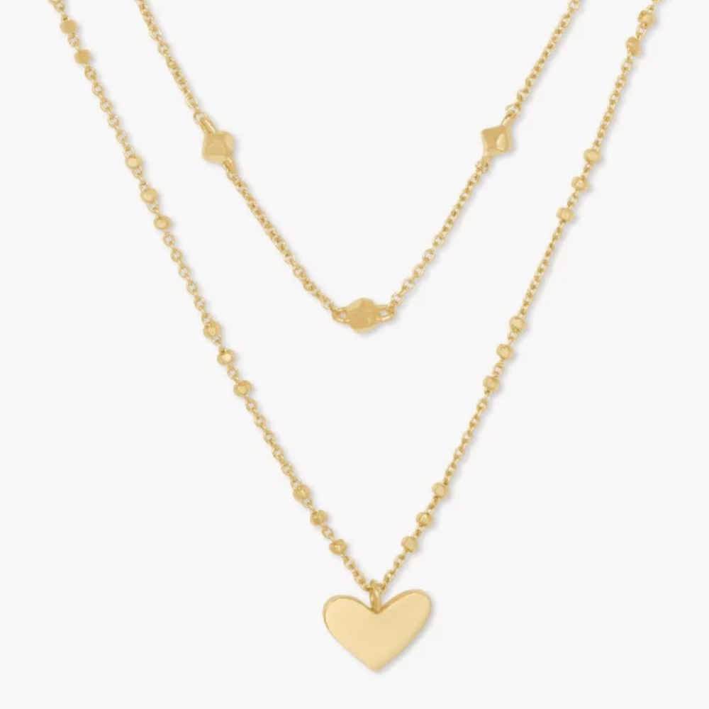 Kendra Scott Ari Heart Gold Multi Strand Necklace